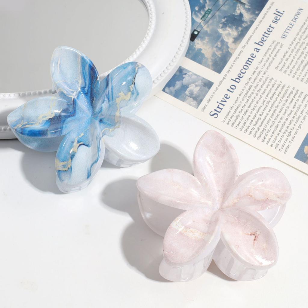 Clipsuri de păr Dopamină de 7 cm Pentru Femei Vitalitate Gradient Colorat Rechin Prindere Păr Formă de Floare Agrafe de Păr Accesorii de Păr Hawaii