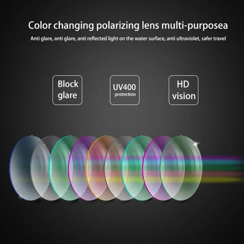 Photochromic Sunglasses Driving Use Fishing Chameleon Spectacles Change Color Sun Spectacles UV 400 Protection Eye Spectacles Outdoor Accessories