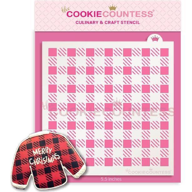The Cookie Countess Mini Buffalo Plaid Stencil