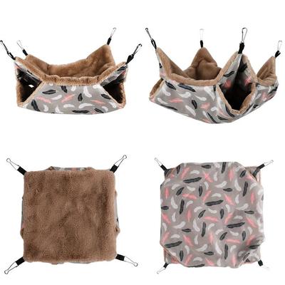 Warme Plüsch-Hamster-Hängematte, doppellagig, verdickter Schlafsack, Nest, Haustiere, Ratten, Eichhörnchen, hängendes Käfighaus