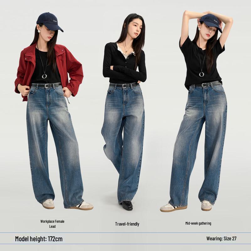 YERAD Women's Retro Wide Leg Jeans