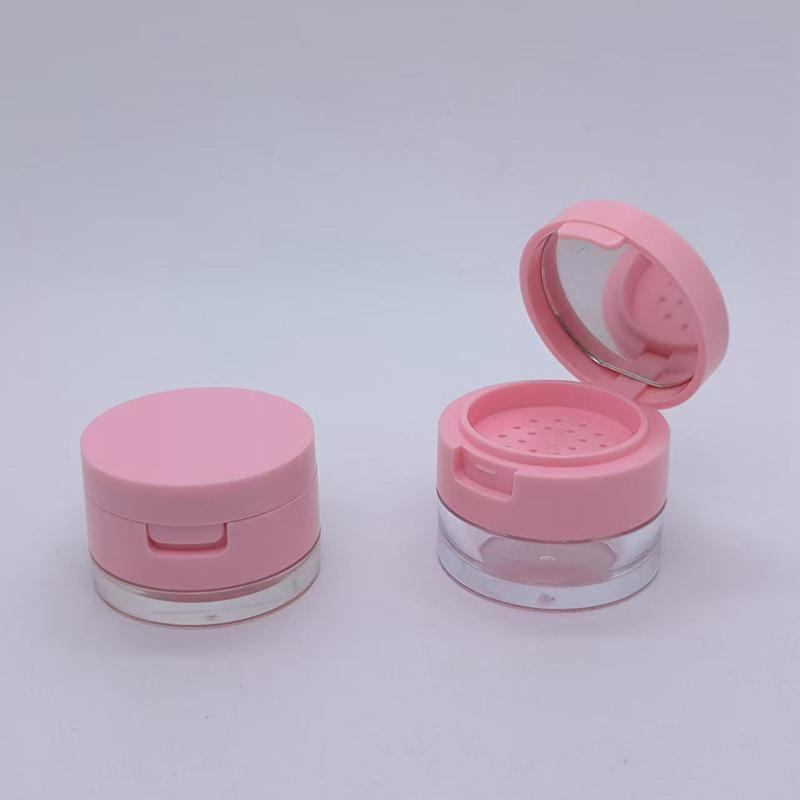 Praktische runde Kosmetiketui mit Klappdeckel für 3g/5g loses Puder oder Rouge