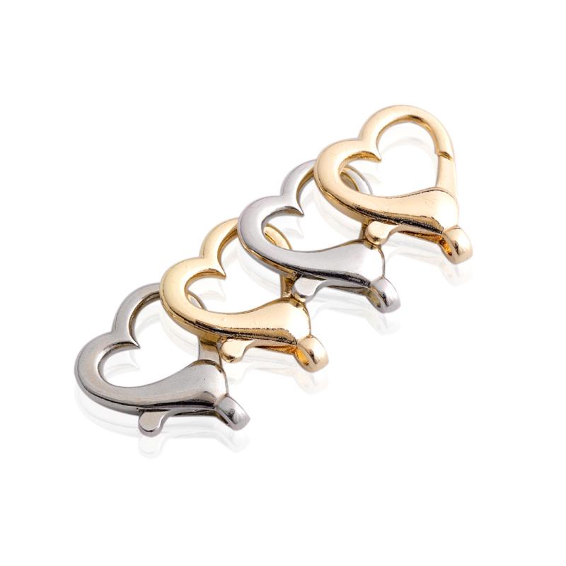 10pcs/lot Alloy Heart Shape Lobster Clasp Key Chain Split Hooks For DIY Jewelry Making Necklace Bracelet Connector Accessory
