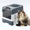 Pet Litter Box Kitten Anti Splash Toilet Fully Enclosed Spill Proof Deodorant Cat Toilet Plastic Sandbox Cat Bedpan Sanitary Tra
