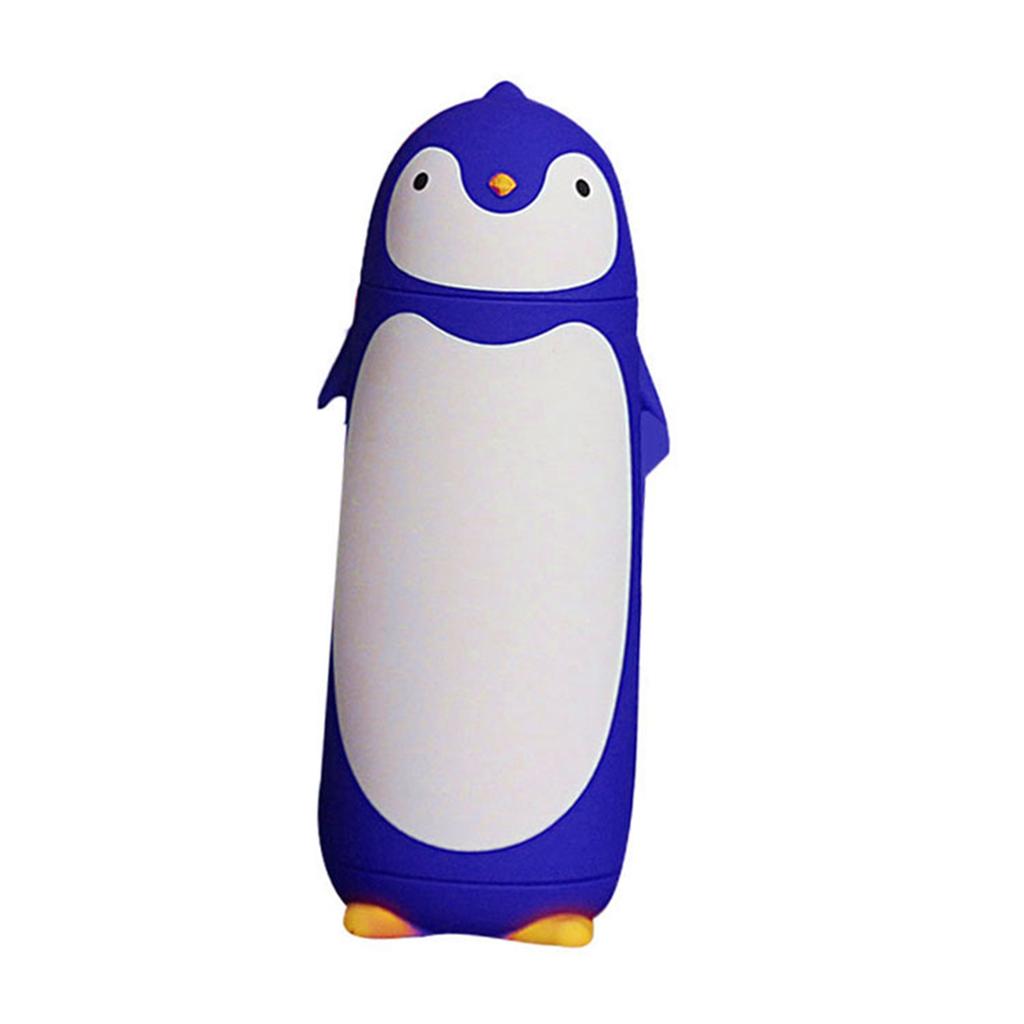 Water Bottle Penguin Design Heat Insulation 300ml Portable Water Cup for Outdoor Blue