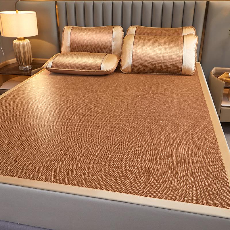 Classic Ice Vine Summer Sleeping Mat Comfortable Summer Cooling Mattress Topper with Strap Non-Slip Home Decor for Single Double 90x200cm Only mat