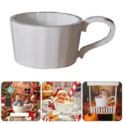 Accesorios para Fotografía de Bebés Patrón de Taza de Agua de Madera Accesorios para Sesión de Fotos Bebés Niños Pequeños Recién Nacidos Disparar Accesorios de Posado para Fotos