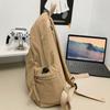 Casual Soft Nylon Backpack Large Capacity Lightweight Shoulder Bag Solid Color Travel Backpack