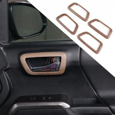 4 pièces ABS Grain Bois Intérieur Poignée de Porte Bol Couvercle Garniture Pour Toyota Tacoma 16-20
