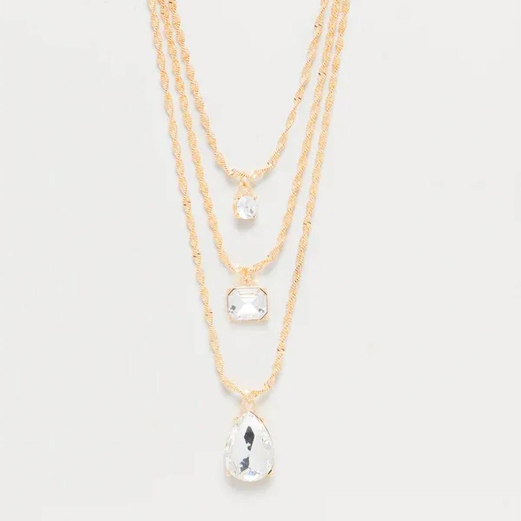 Collier pendentif tendance en alliage avec goutte en acrylique, idéal pour l'été