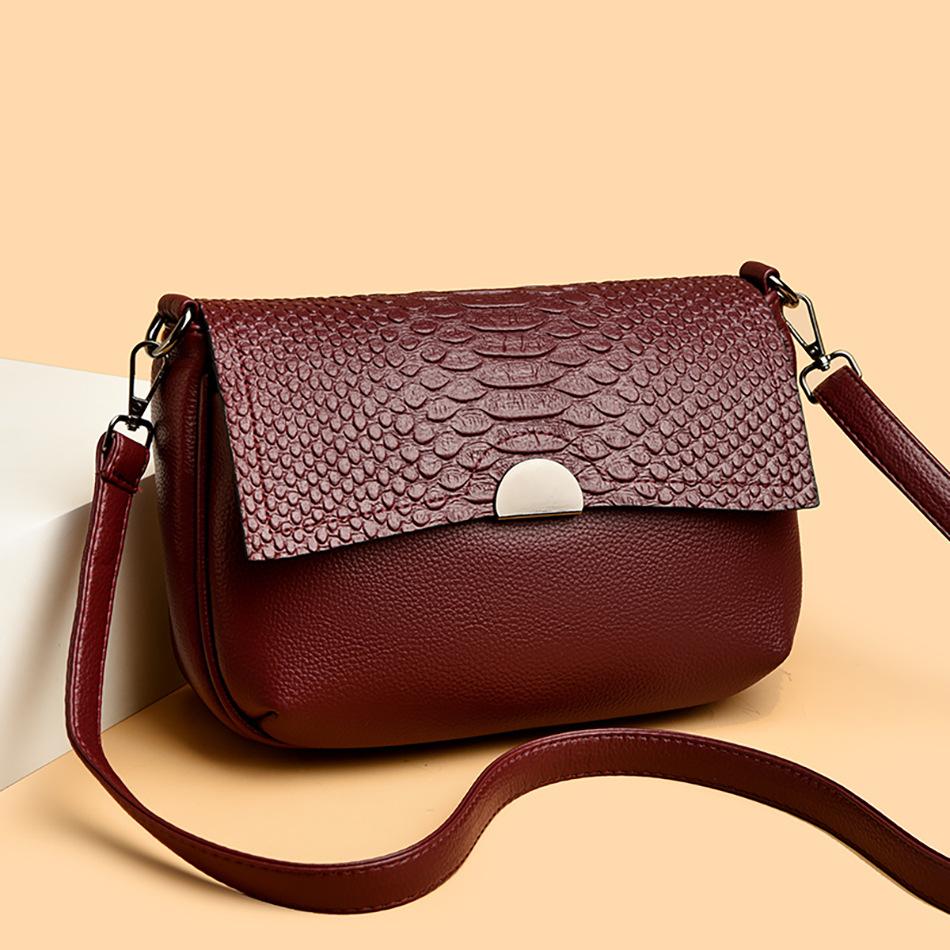 Single-shoulder Crossbody Bag, Fashionable Hand-held Small Square Bag, Crocodile Pattern Trendy Bag