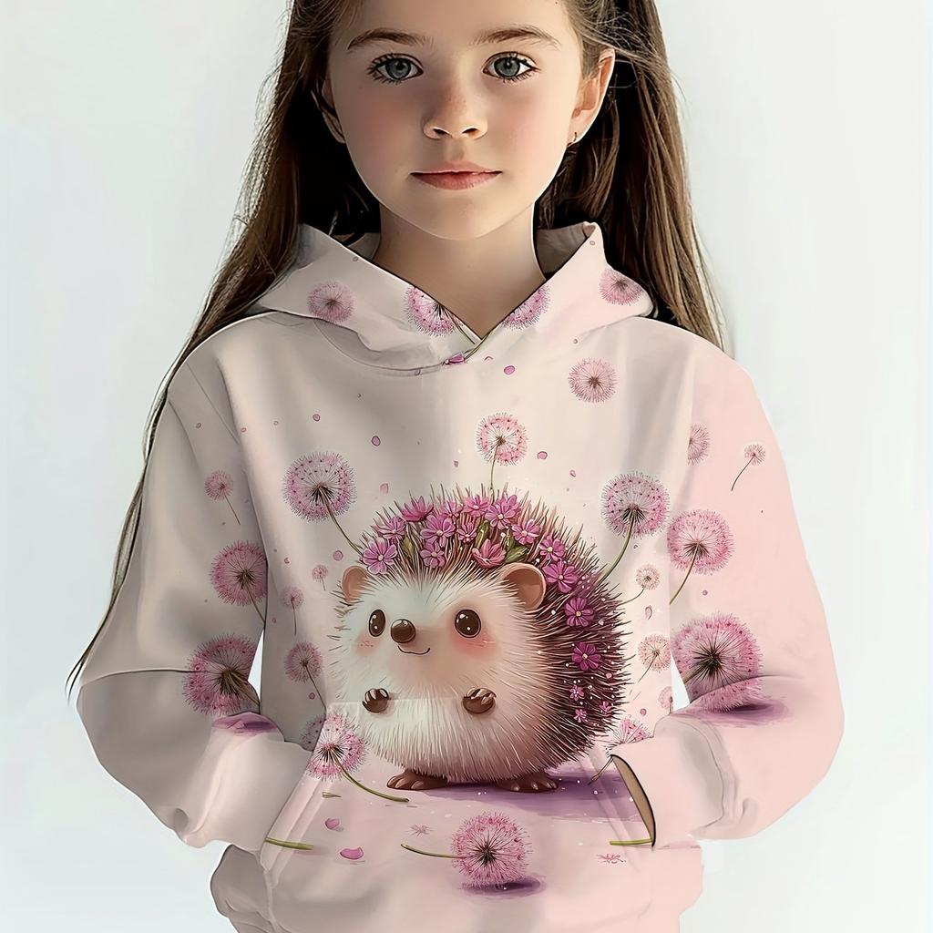 Kinderkleidung Mädchen Hoodies Langarm 3D Cartoon Tiere Drucken Kinder Frühling Herbst Kleidung Casual Niedlich Outdoor Mädchen Kleidung Top