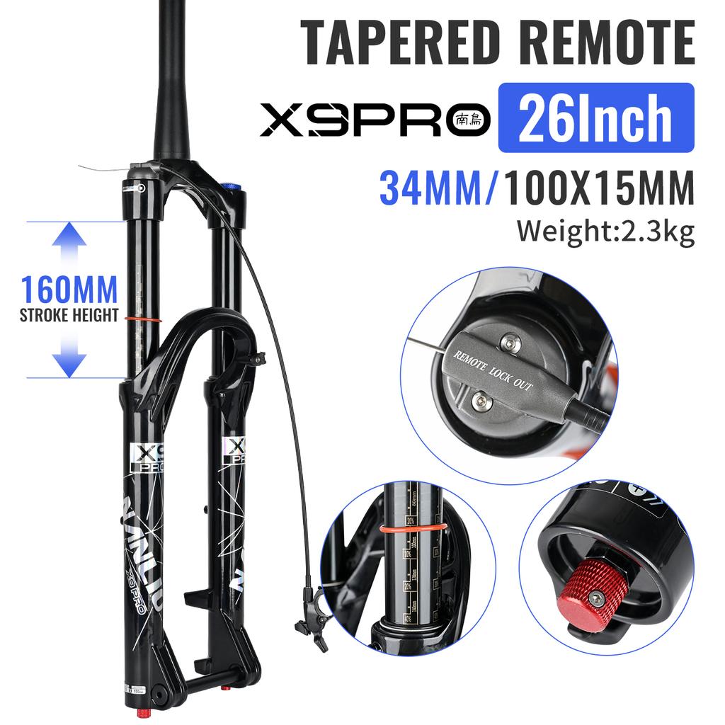 Воздушная вилка Nanlio X9 PRO для MTB 26 27.5 29 дюймов, стойки 34 мм, ход 140/160 мм, масляное демпфирование, BOOST QR