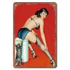 Vintage Metal Sexy Girl Pin Up Girls Plaque Tin Signs Cola Beer Airplane Metal Poster Retro for Bar Pub Club Home Wall Art Decor