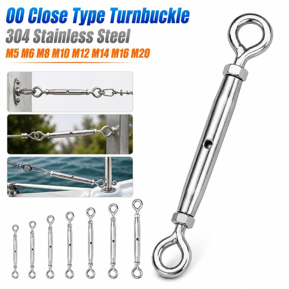 304 Edelstahl OO Geschlossener Typ Spannschloss M5 M6 M8 M10 M12 M14 M16 M20 Rostfreier Drahtseilspanner Robust Einstellbar