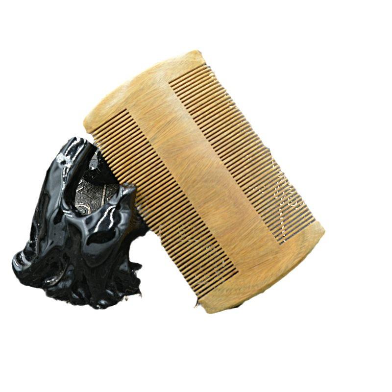 Green Sandalwood Fine-Toothed Lice Comb with Free Engraving - Anti-Dandruff Hair Care Tool