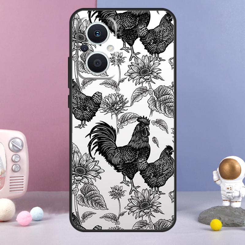 Chicken Pattern Funda For OPPO Reno 12 F 11F 13F 14F 10 11 13 14 Pro 7 8 Lite OPPO Find X9 X6 X5 X8 Pro Case