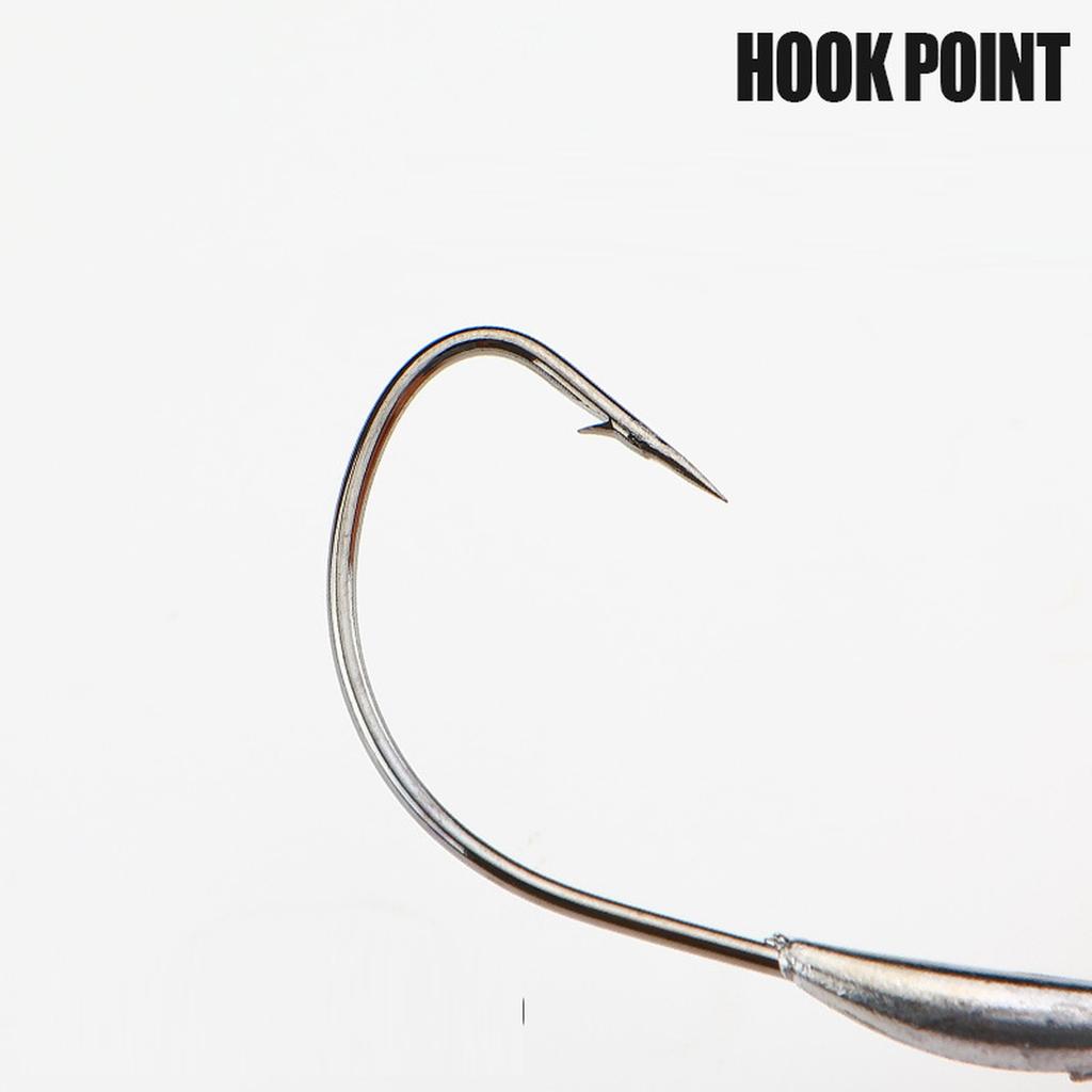 Reaction Tackle Gewichtete Swimbait Haken für die Barschfischerei - Unkrautdichte Fischhaken mit Sicherung für Süß- und Salzwasser (10er-Pack)