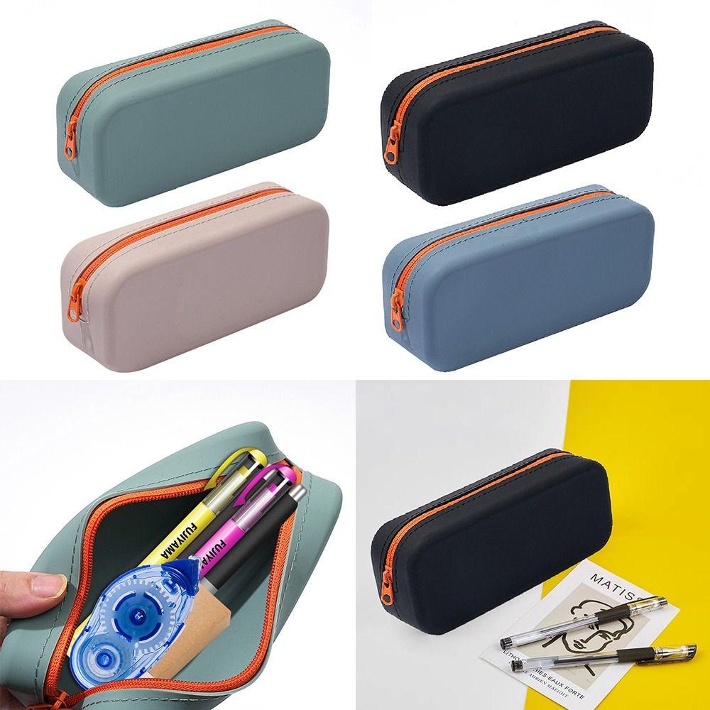 

Zipper Pen Bag Multi-function Stationery Organizer Portable Pen Box Student рожевий