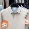Men's Long Sleeve T-Shirt Middle-Aged & Young Casual Lapel Collar