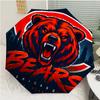 Chicago Bears Logo Print Automatic Umbrella, 8 Rib Iron Frame, Plastic Handle, Suitable for Outdoor Travel &Daily , Ideal Gift