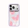 ins pink butterfly is suitable for Apple 17/16Promax anti-drop mobile phone case iPhone15 transparent all-inclusive protective case.