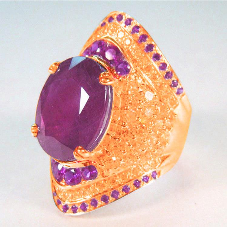2026 New Red Corundum Ring Women's Super Large Zircon Light Luxury Fashion Party Zircon Dove Egg Shiny Wholesale