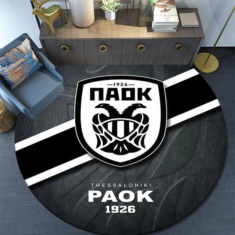 PAOK pattern round rug,Carpet Rug for Living Room Bedroom Playroom ,Non-slip Floor Mat,Holiday Gifts and Birthday Gifts.