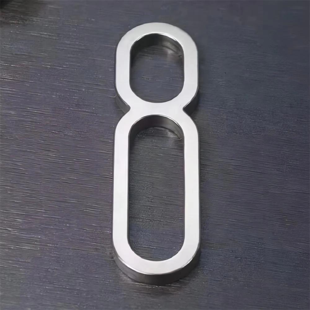 Stainless Steel Door Number Plates Number 0-9 Number Signage  For Hotels Apartments Offices
