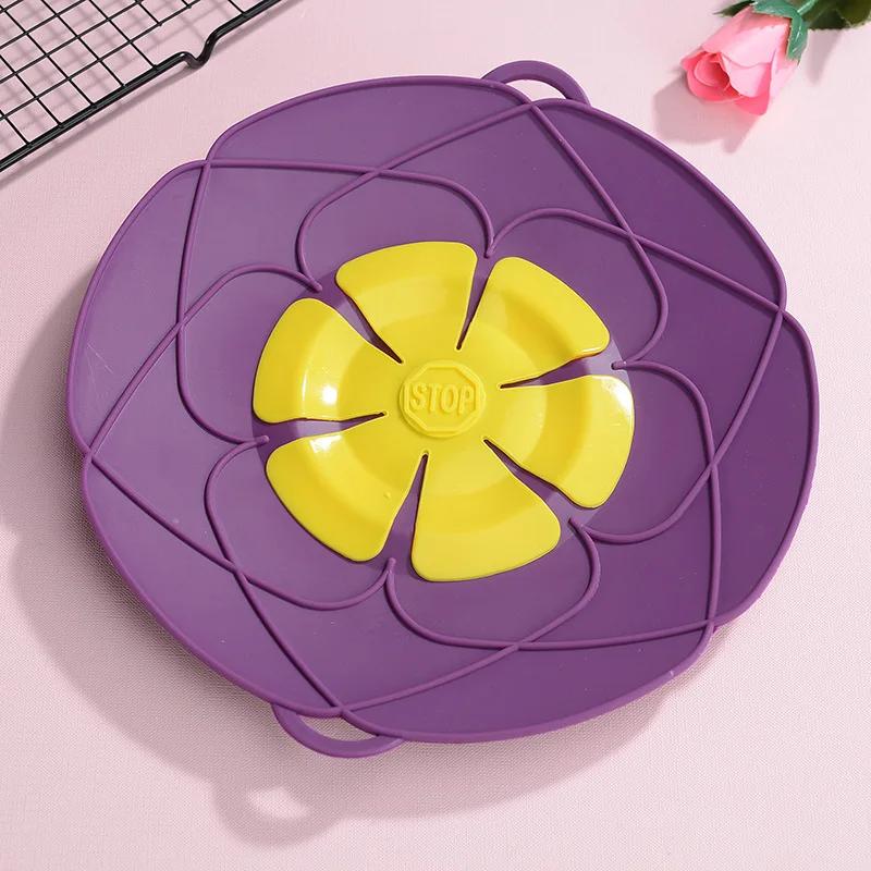 26CM Heat-Resistant Silicone Lid Spill Stopper Cover for Pot Pan Multi-Purpose Kitchen Accessories Cooking Tools Microwave Safe