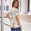 Sommer Oberteile für Damen Knopfleisten Blusen für Damen Elegant Lässig V-Ausschnitt T-Shirts