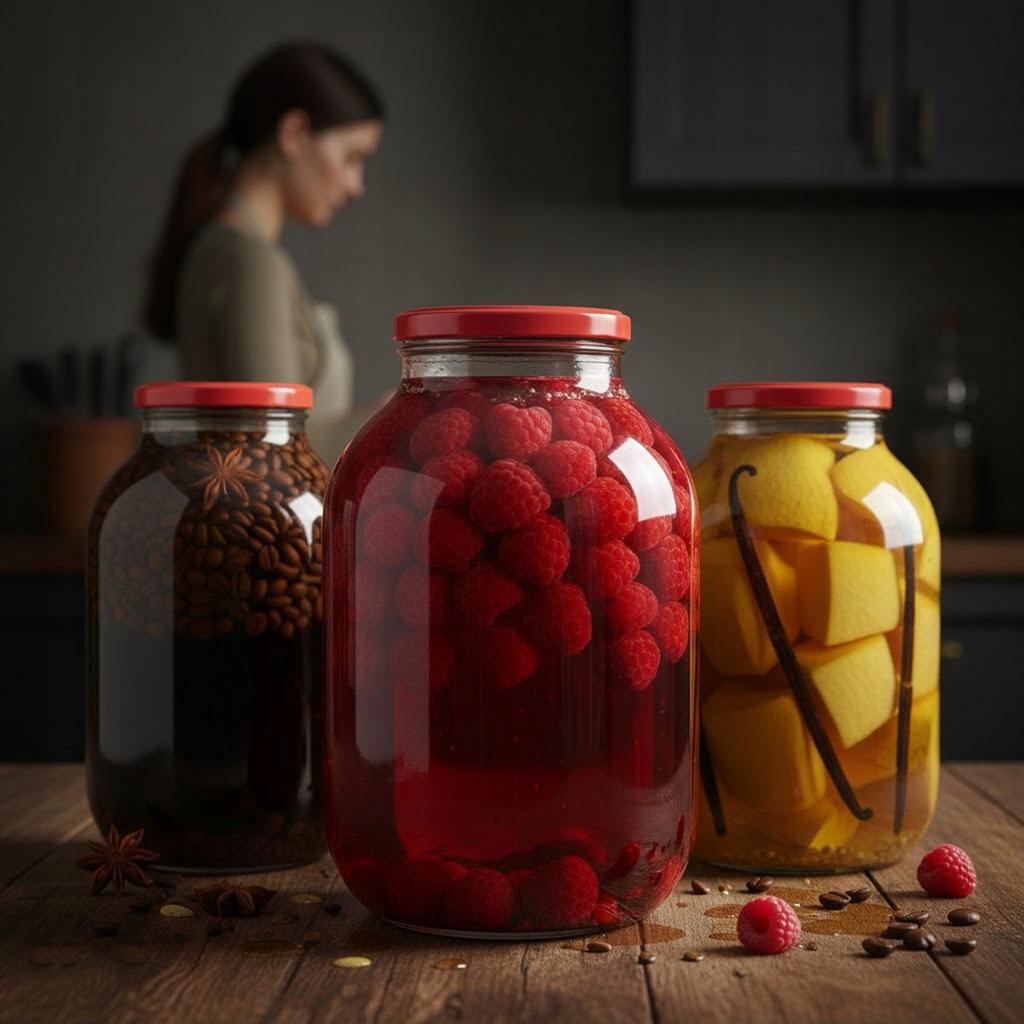 6X JAR 4L PRESERVATIONS LIQUEURS + LID fi100