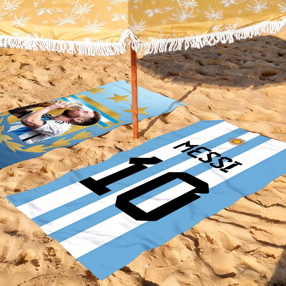 Modedruck M-Messi Handtuch Trockentuch Badehandtuch Anwendbar für Leichte Schwimmaktivitäten Camping Yoga Strand Ausflüge