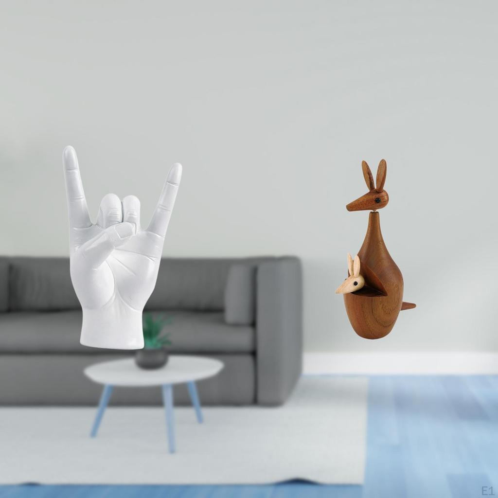 Rock Gesture Hand Sculpture Creative Animal Figurine Statue for Apartment Bedroom Restaurant