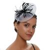 European and American New Jockey Club Hair Accessories Mesh Bride Feather Flower Banquet Head Flower Headgear Party Party Hairpin Headband