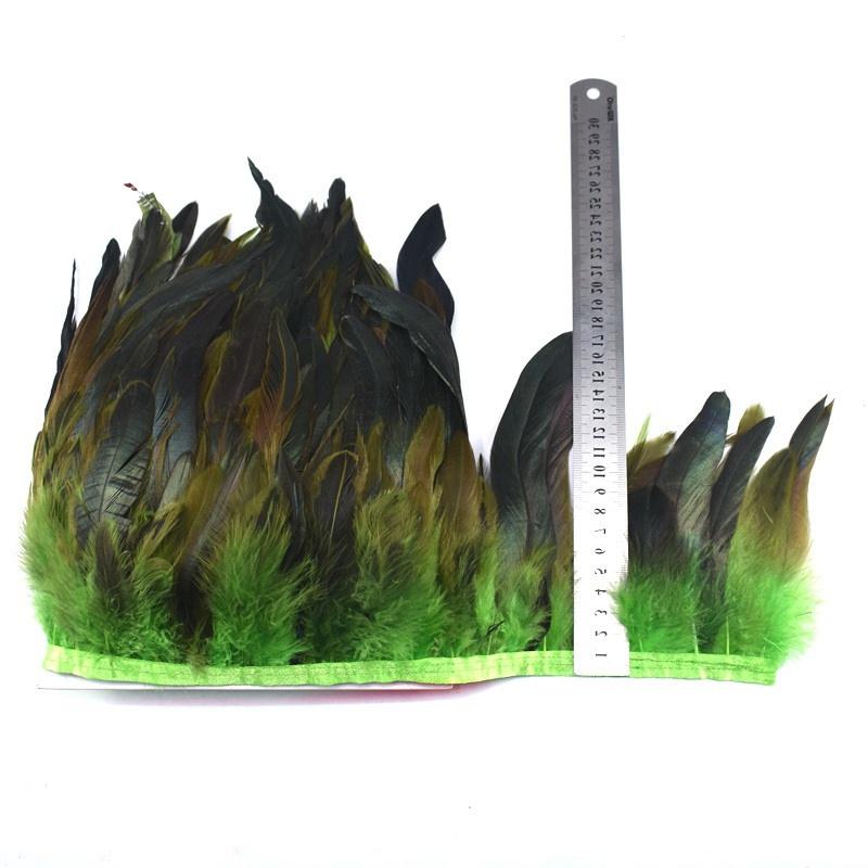 1Meter Natural Rooster Tail Feather Trims for Clothes Plumas 13-18cm Party Feathers for Crafts DIY Sewing Home Decoration Plume