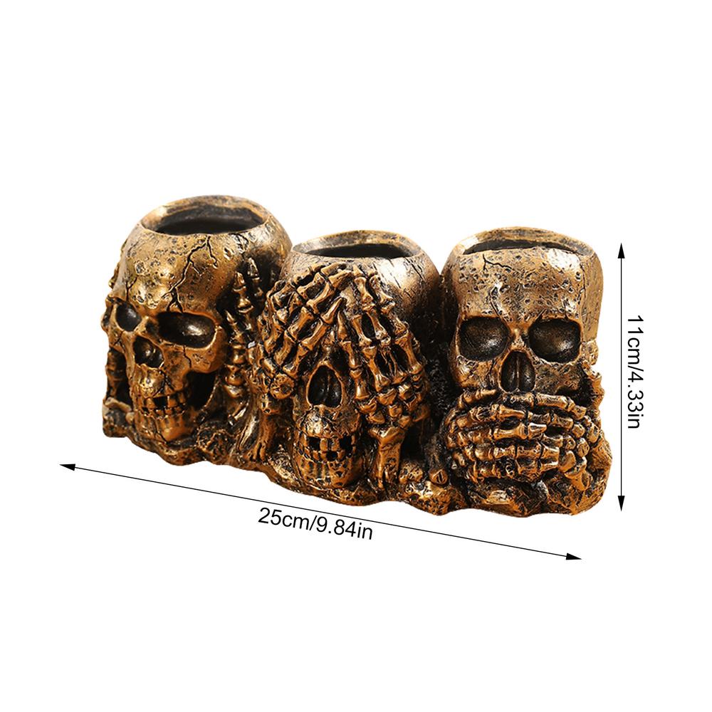 

Череп Цветочный горшок Смола Черепа Хэллоуин Декор Готический Кашпо Хэллоуин Конфетница Декор Череп Призрак Кашпо Для Дома Магазин золотой