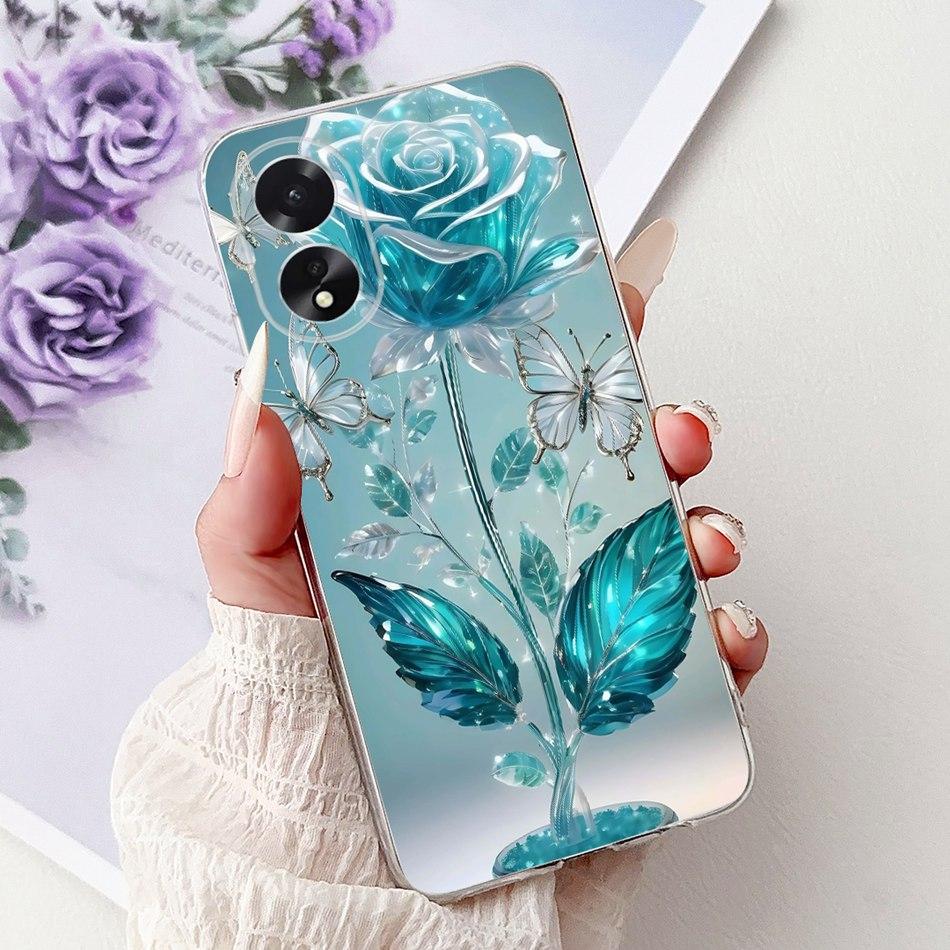For OPPO A18 A38 CPH2579 CPH2591 Elegant Floral Butterfly Phone Case For Oppo A18 A38 4G Soft Silicone TPU Cases