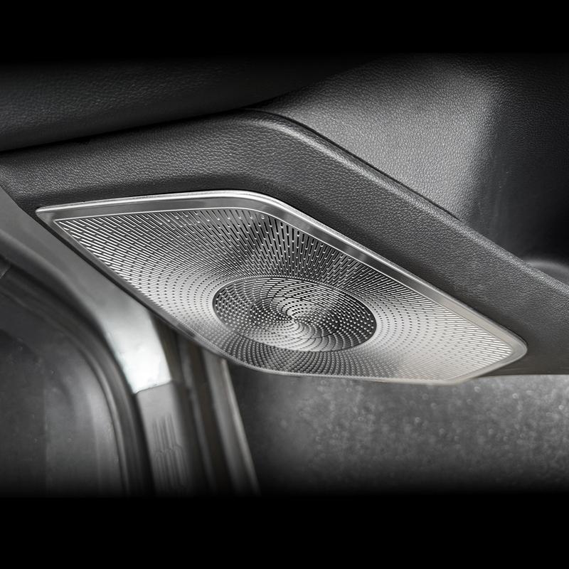 For Chevrolet Equinox 2025 2026 4PCS Black Stainless Steel Car Door Speaker Decoration Cover Trim Interior Accessories