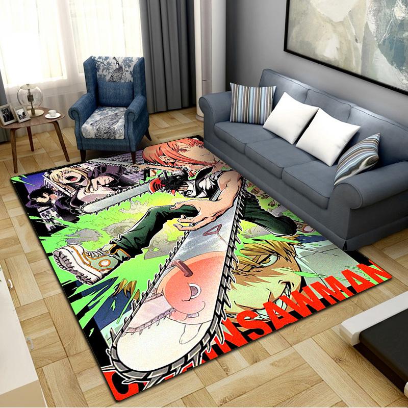 Chainsaw Man Carpet Rug for Living Room Bedroom Home Sofa Decoration,Kids play Non-slip Floor Mat