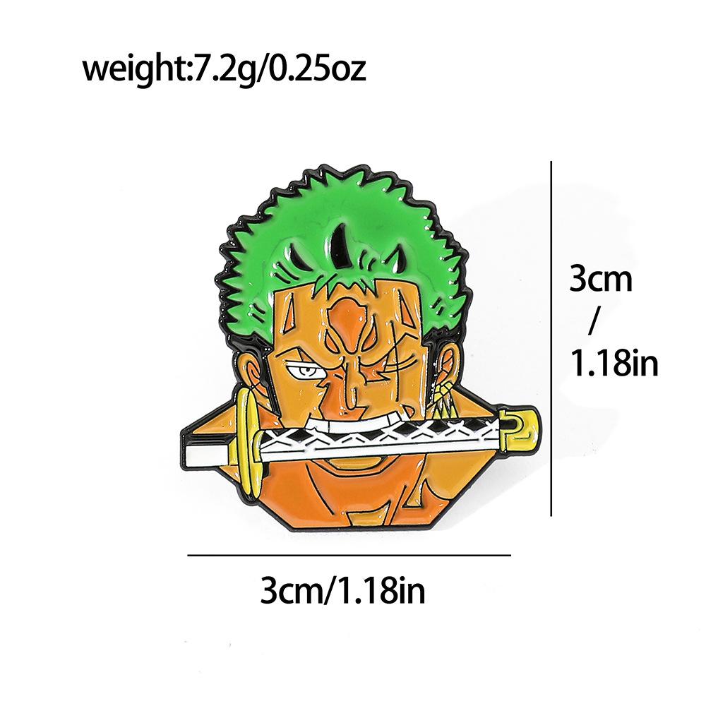 

Riman Cartoon ONE PIECE Metal Badge Nautical King Luffy Sauron Alloy Drip Brooch Pin Decoration