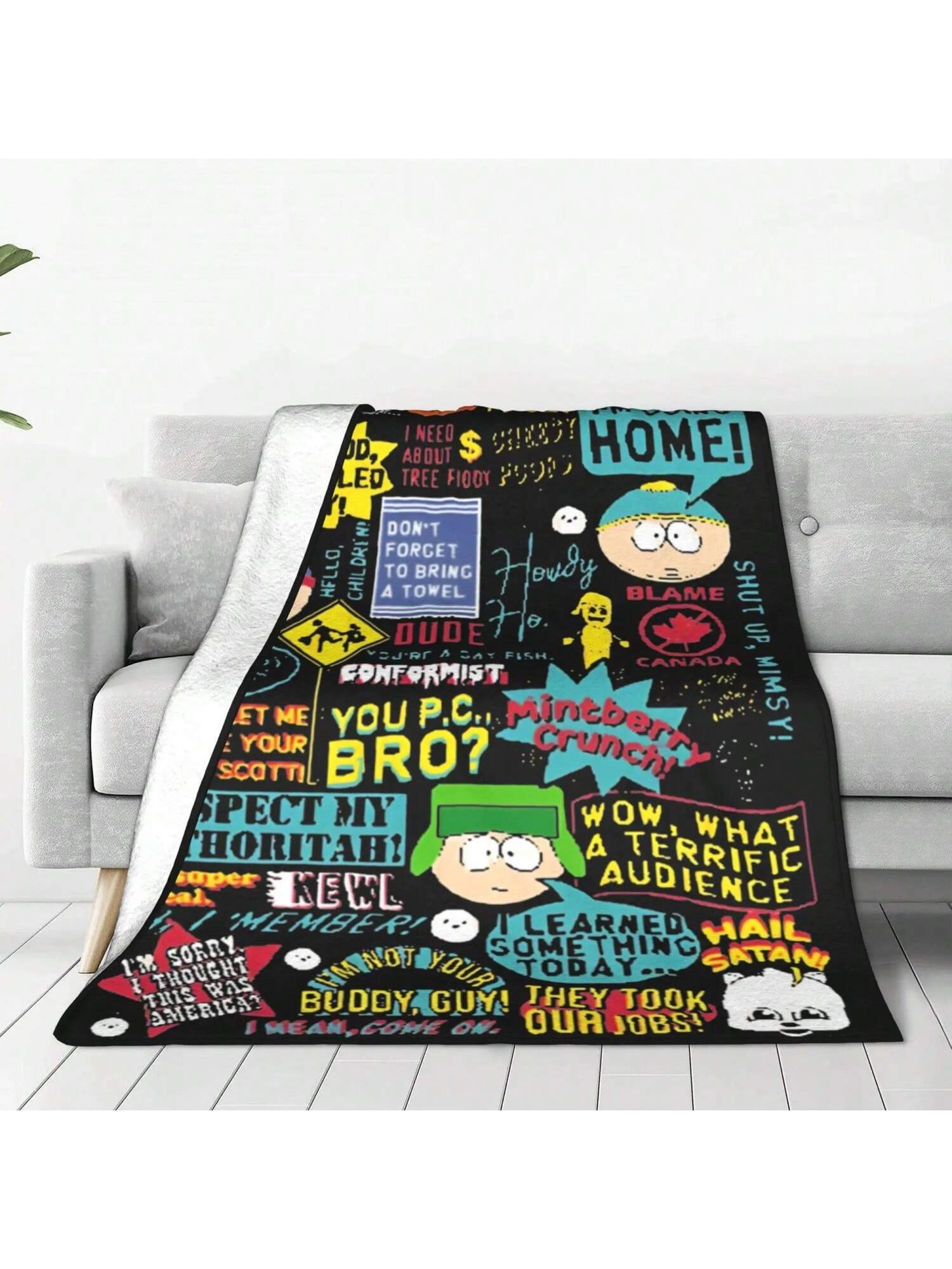 

Southes Cartoon Parks Quotes Fannel Blanket RPG Game Vintage Throw Blankets Sofa Bedding Lounge 125100cm Quilt Lightweight 75X95CM сірий колір