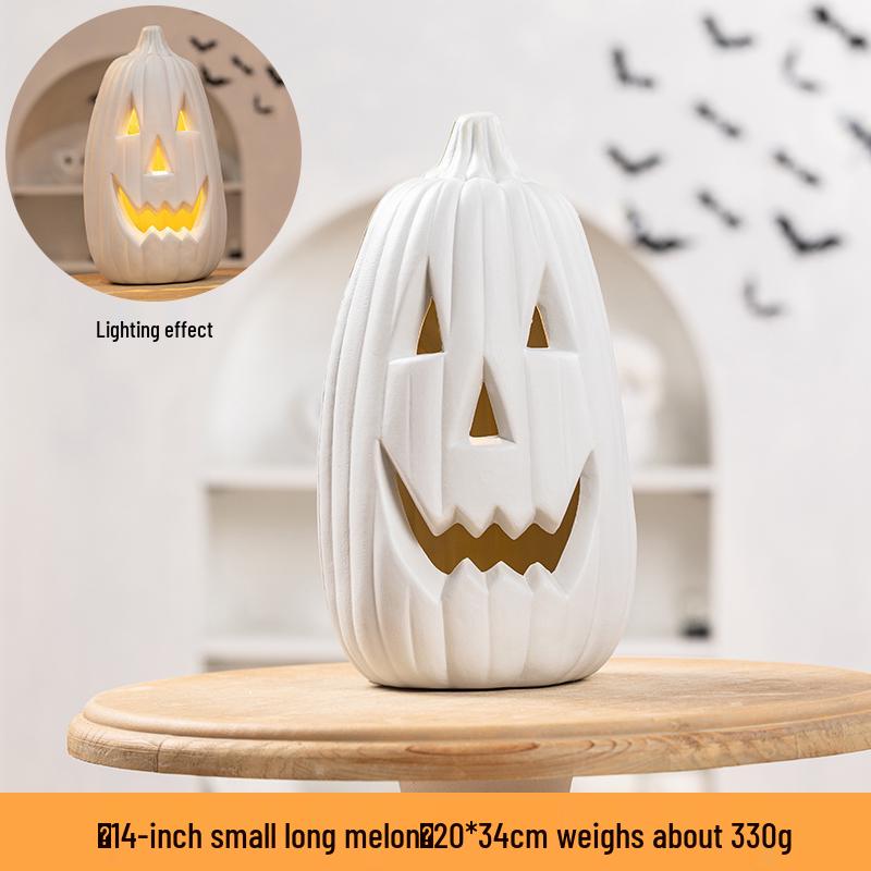Luminous White Pumpkin Lantern: Large Halloween Decoration for Shopping Malls & Theme Events