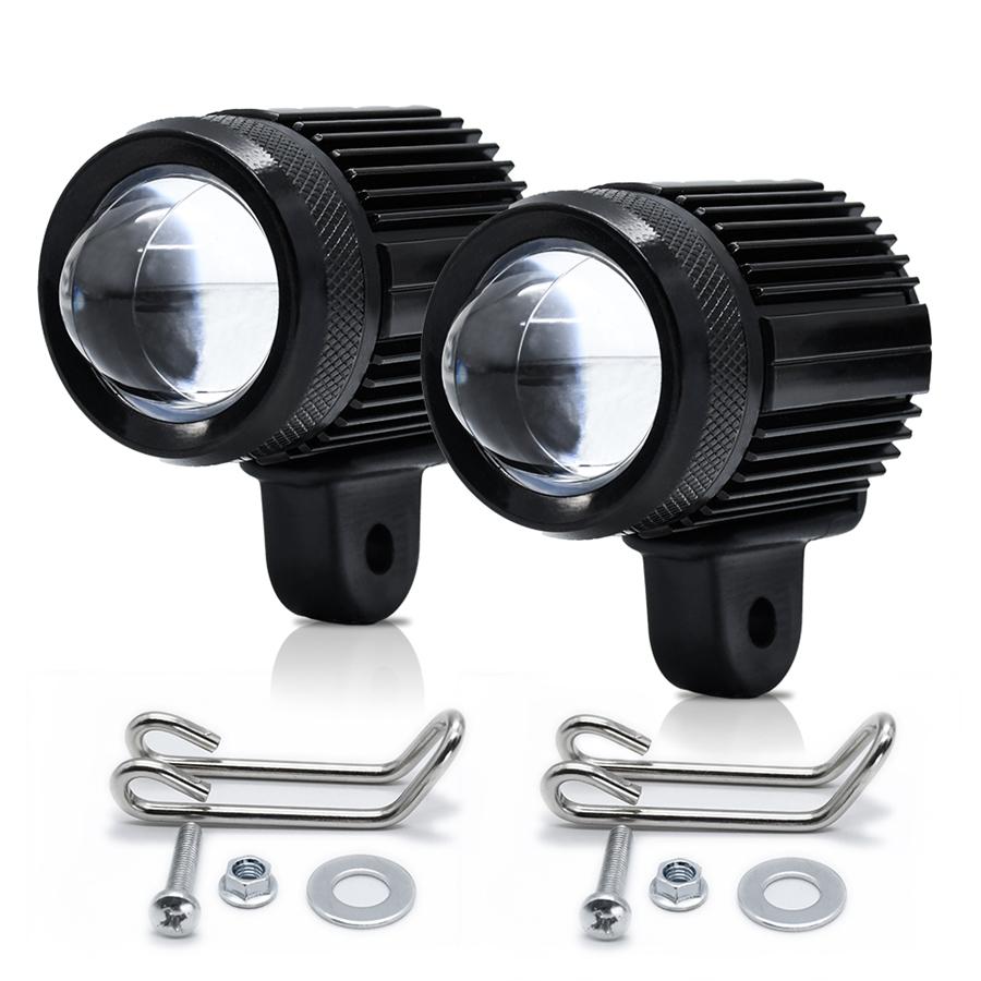 Pair 60W 6000LM Motorcycle ATV LED Headlight Spotlight Flashing Lamp Waterproof
