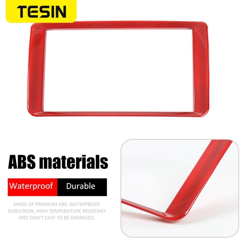 TESIN ABS Dashboard Console GPS Navigation Decoration Frame Cover Trim Stickers For Suzuki Jimny 2011-2017 Interior