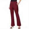 Womens Dressy Pants Work Straight Leg Pants Casual Bell Bottom With Trousers Pockets
