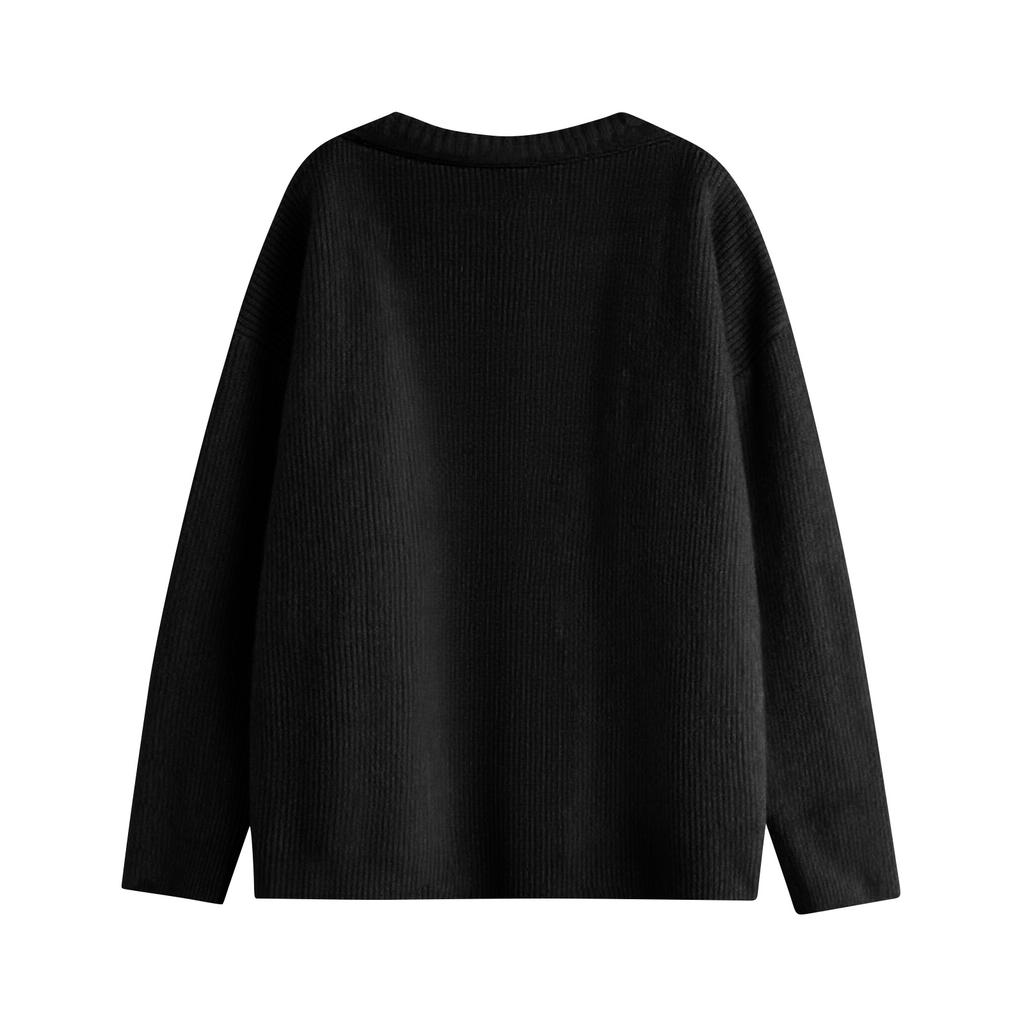 Kvinners avslappede hverdagstopper Strikket cardiganjakke