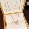 Fashion Rhinestone Necklace For Women Girls Shiny Fashion Elegant Exquisite Circular Necklace Clavicular Chain Jewelry Gifts