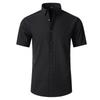 Korean Style Men's Slim Fit Solid Color Business Shirt