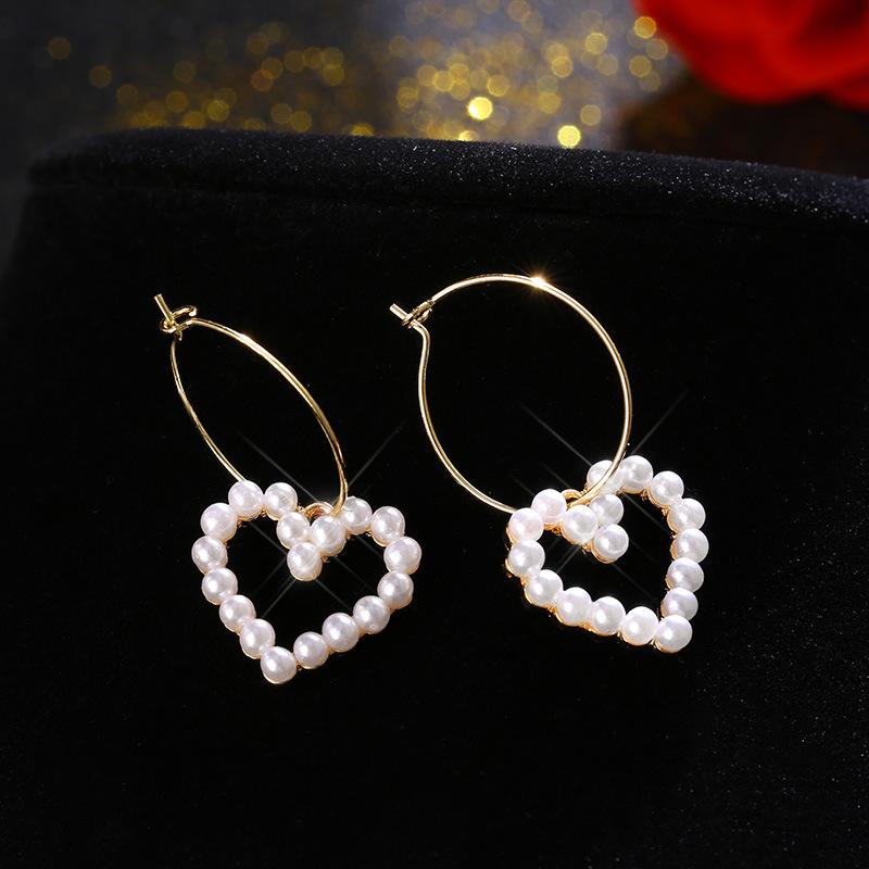 Oversize Hoop Earrings for Women Acrylic Beads Imitaiton Pearl Women Earrings Colorful Beads Round Earrings Pendientes Acrilicos